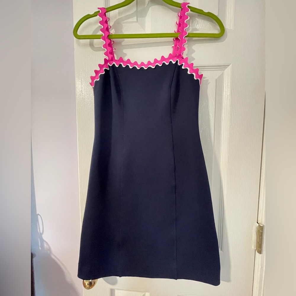 Lilly Pulitzer Navy Dress with Pink Accents